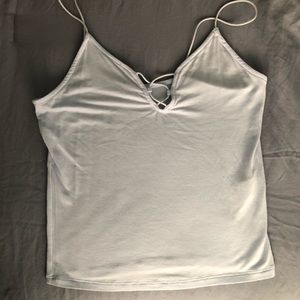 Light blue cropped tank top